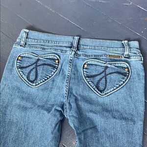 Juicy Couture Blue Denim Bootcut Jeans with Heart Back Pockets